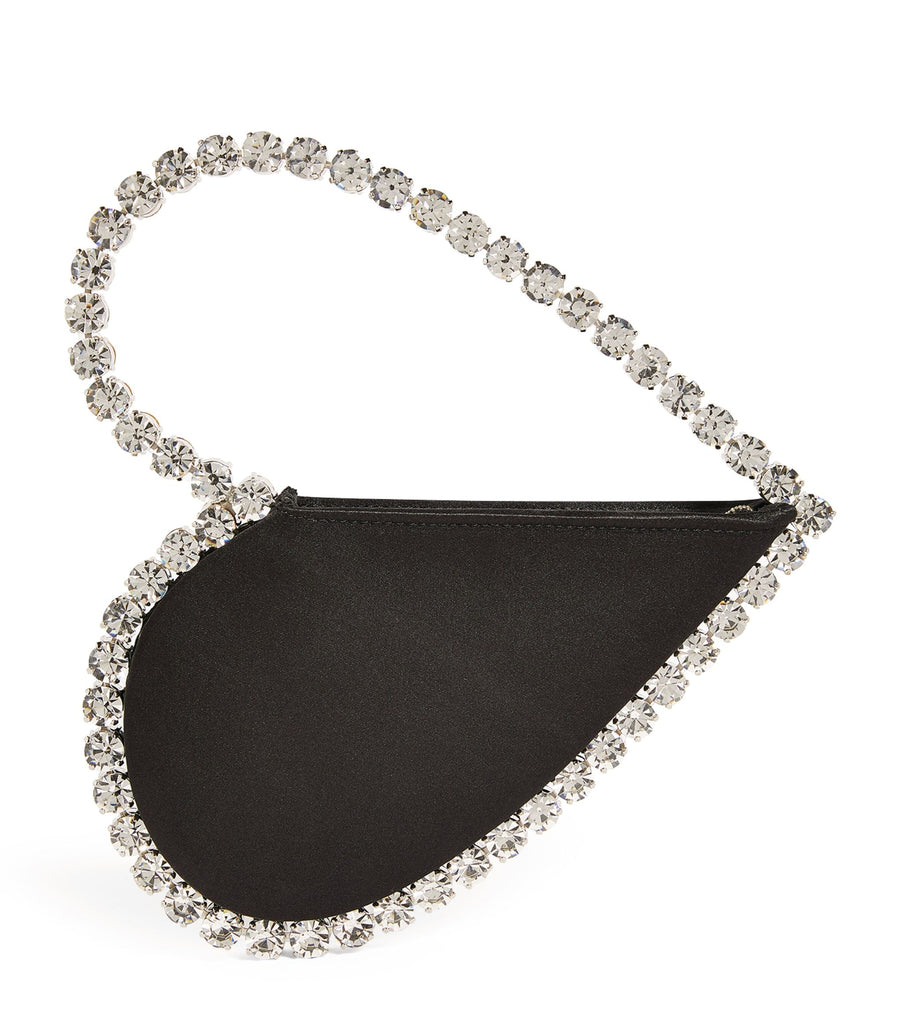 Satin Embellished Love Clutch Bag