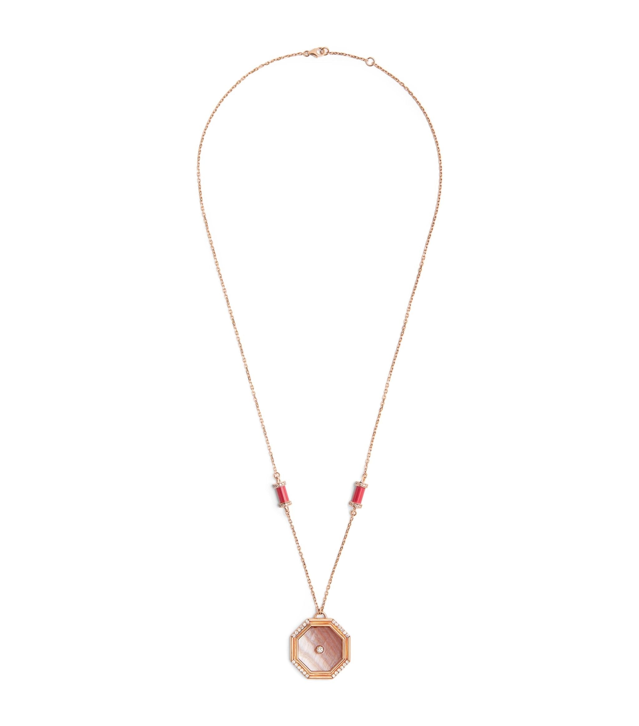 Rose Gold, Diamond and Mother-of-Pearl Amulets of Light Necklace Miscellaneous Harrods   