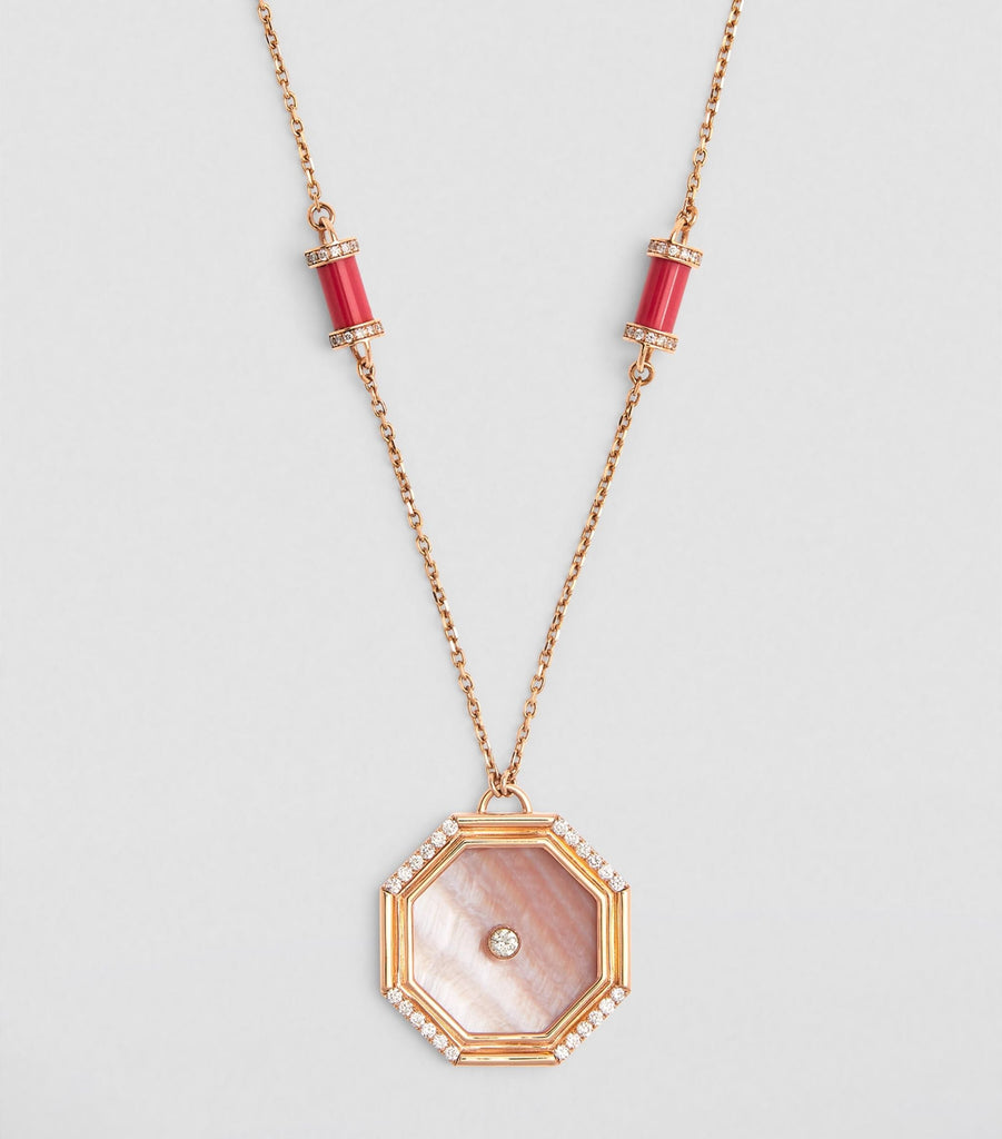 Rose Gold, Diamond and Mother-of-Pearl Amulets of Light Necklace