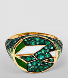 Yellow Gold and Emerald Fragments of Us Pinky Ring GOODS Harrods   