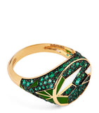 Yellow Gold and Emerald Fragments of Us Pinky Ring GOODS Harrods   