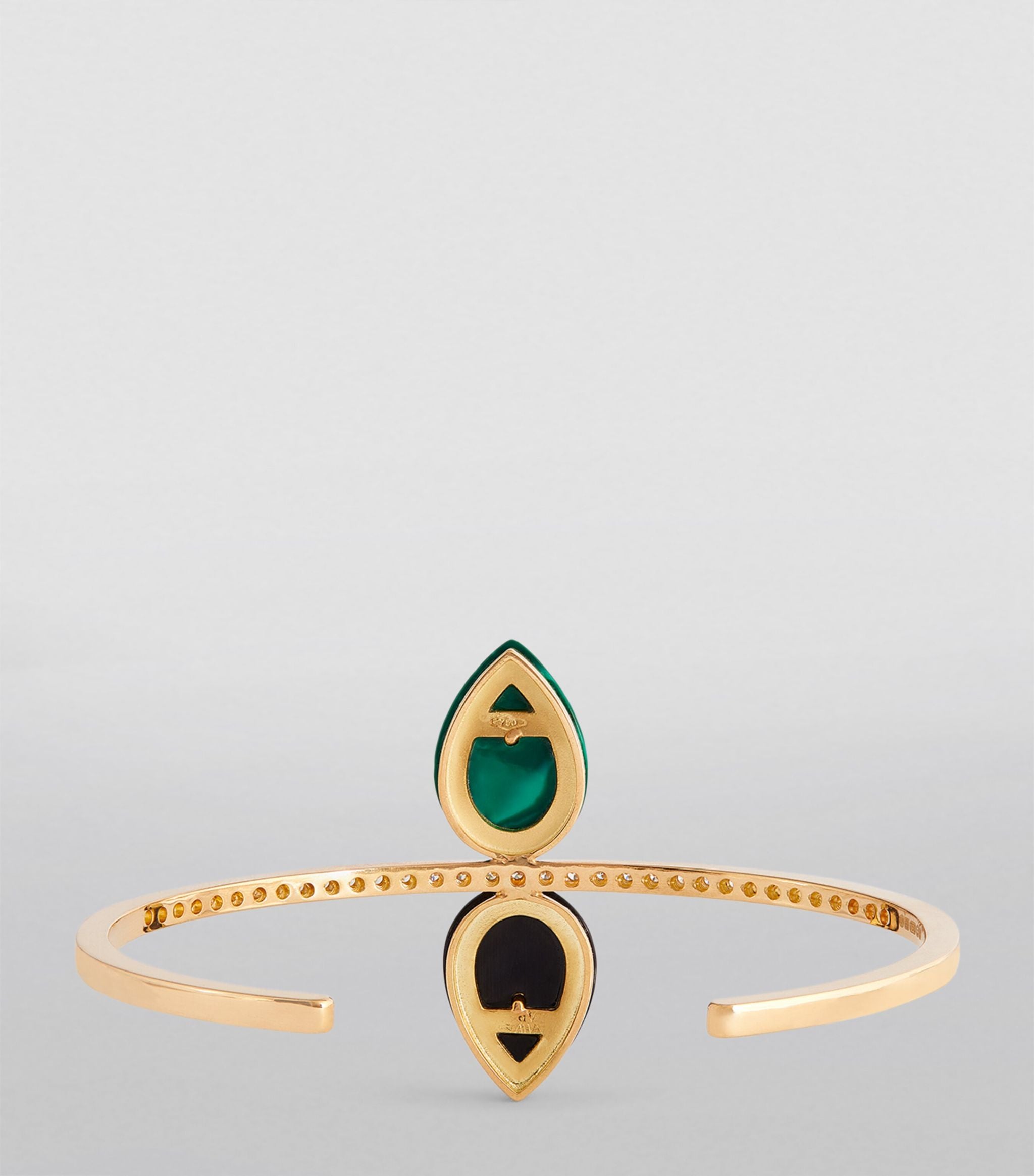 Yellow Gold, Diamond and Malachite Bond Street Bangle GOODS Harrods   