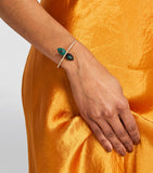 Yellow Gold, Diamond and Malachite Bond Street Bangle GOODS Harrods   