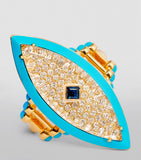 Yellow Gold, Diamond and Sapphire Blue Jay Ring GOODS Harrods   