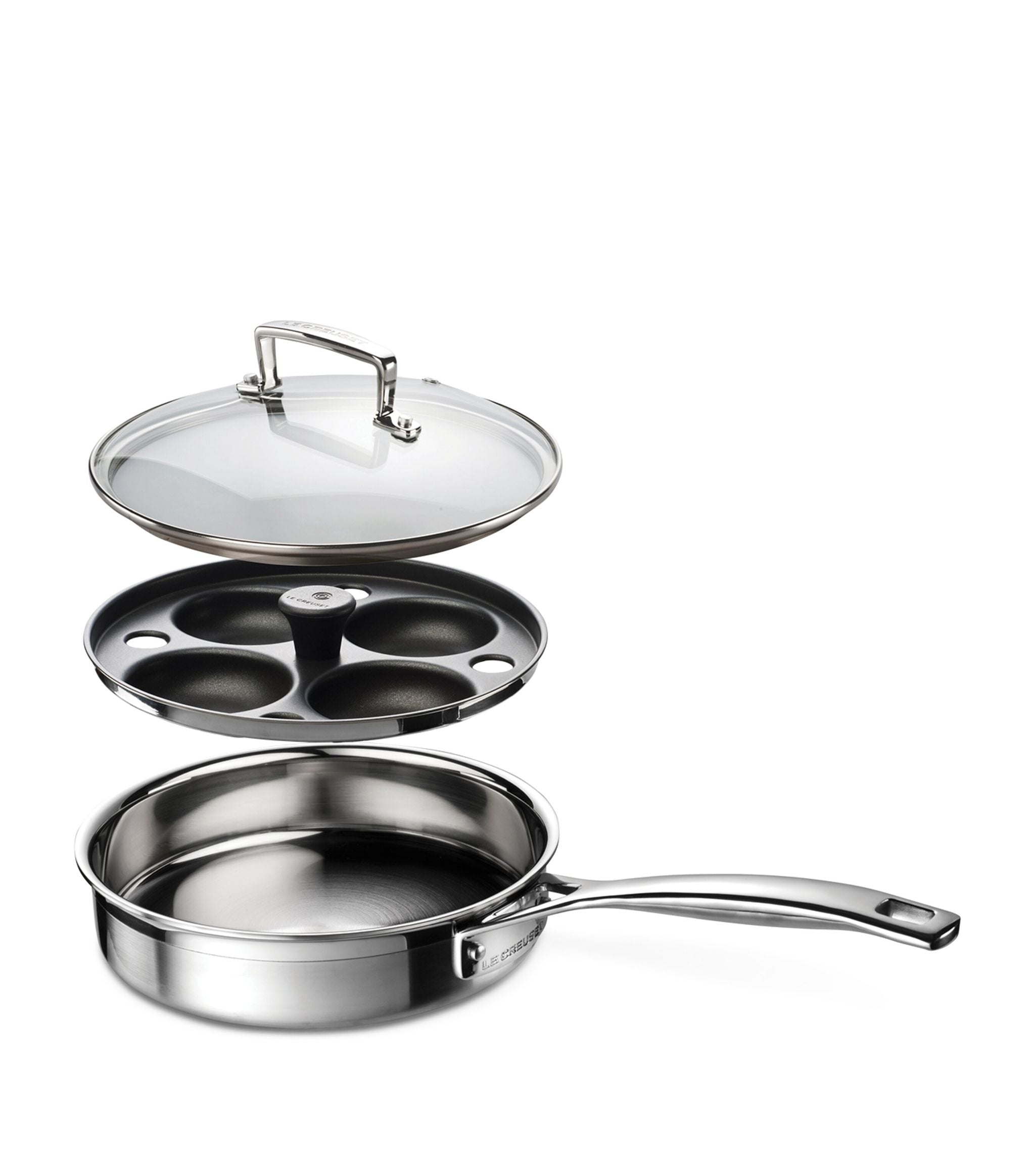 3-Ply Stainless Steel Sauté Pan with Poaching Insert (20cm) GOODS Harrods   