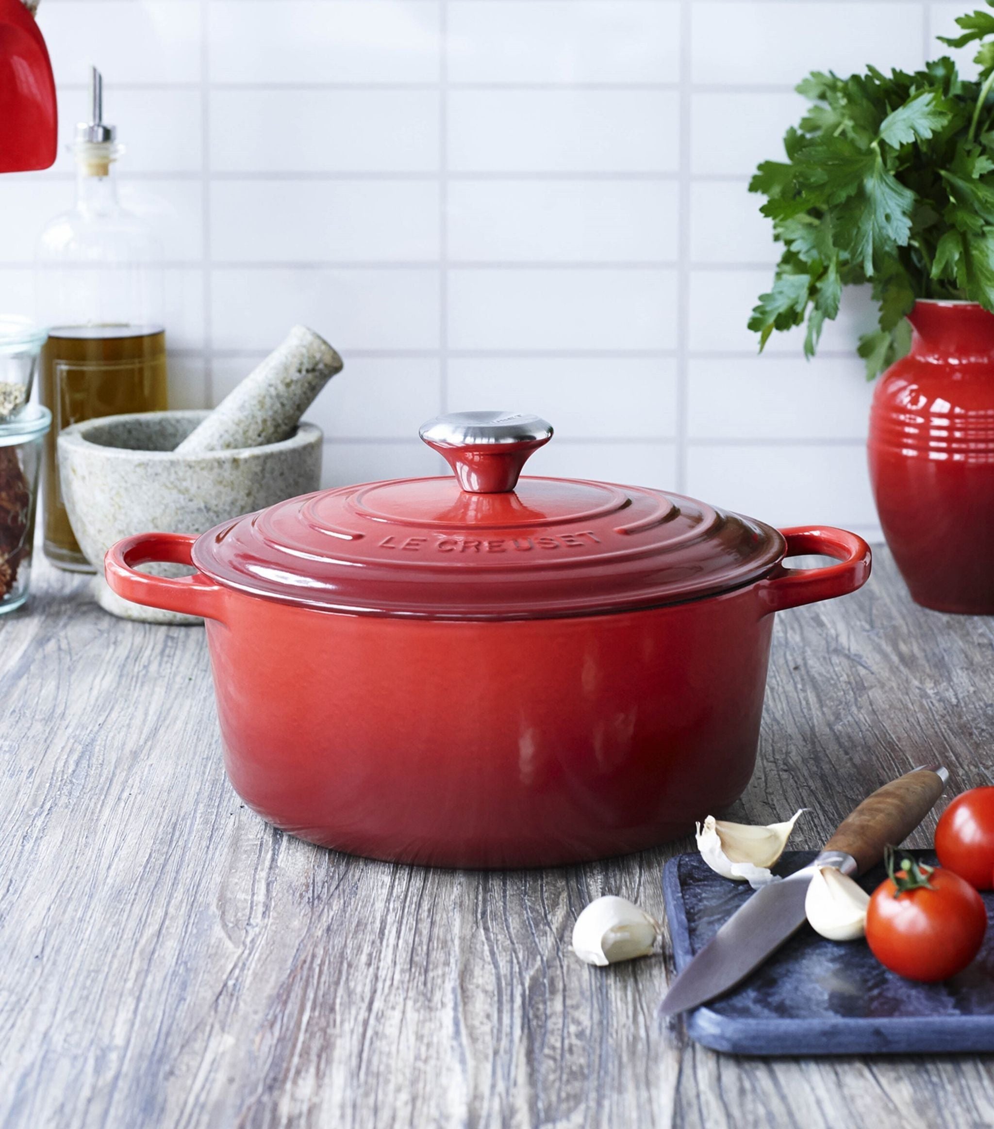 Cerise Round Casserole Dish (26cm) GOODS Harrods   