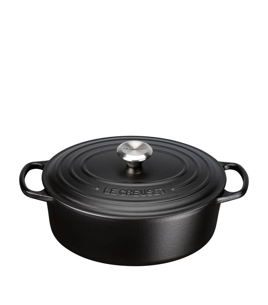 Satin Black Oval Casserole Dish (29cm)