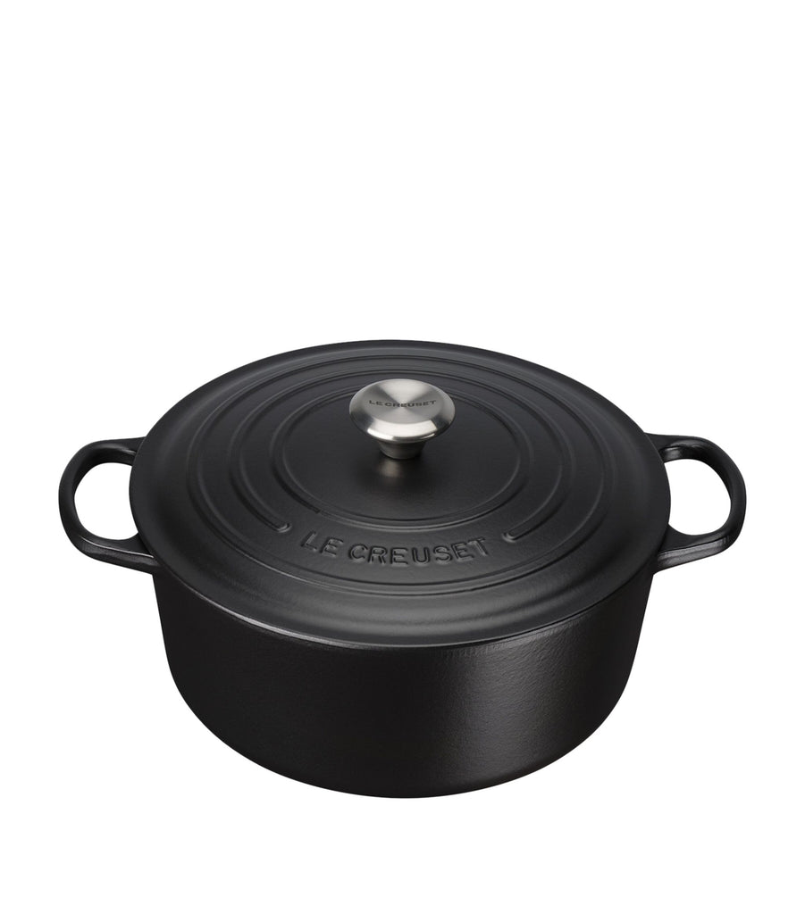 Satin Black Round Casserole Dish (20cm)