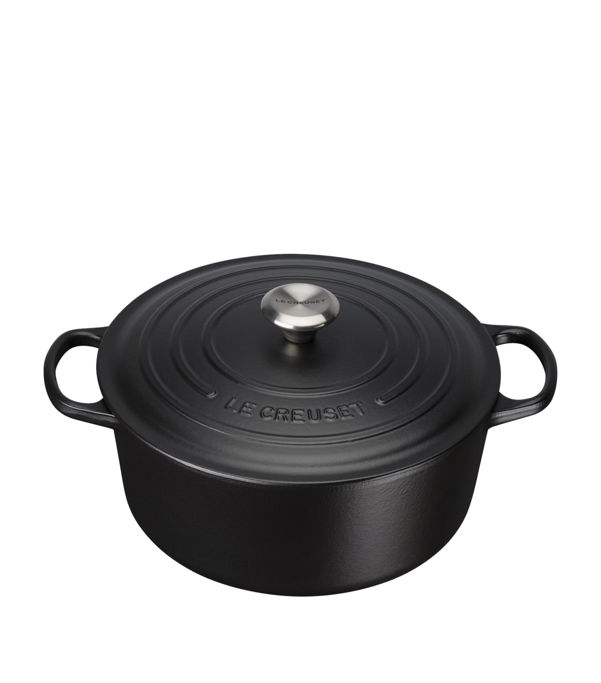 Satin Black Round Casserole Dish (24cm) GOODS Harrods   