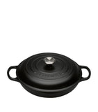 Satin Black Shallow Round Casserole Dish (26cm) GOODS Harrods   