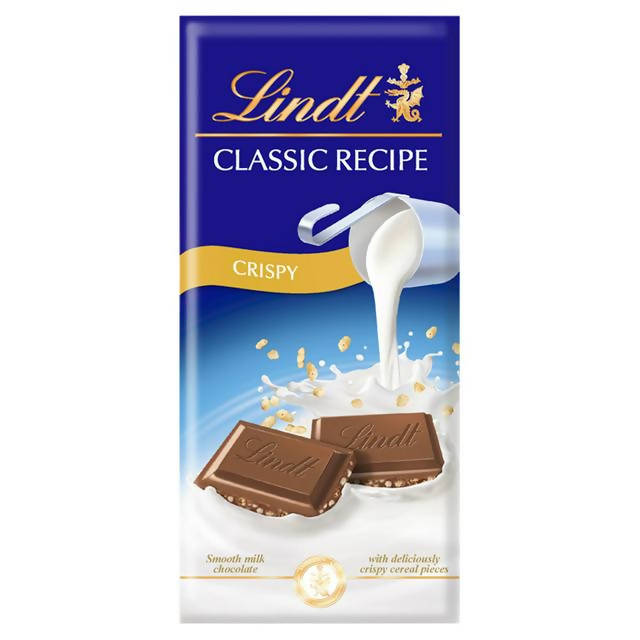 Lindt Classic Recipe Crispy Milk Chocolate Bar 125g - McGrocer