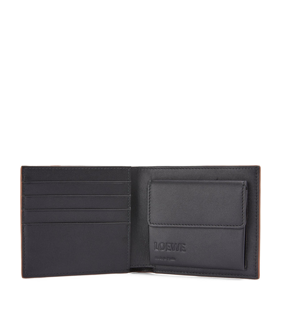 Leather Puzzle Stitch Bifold Wallet