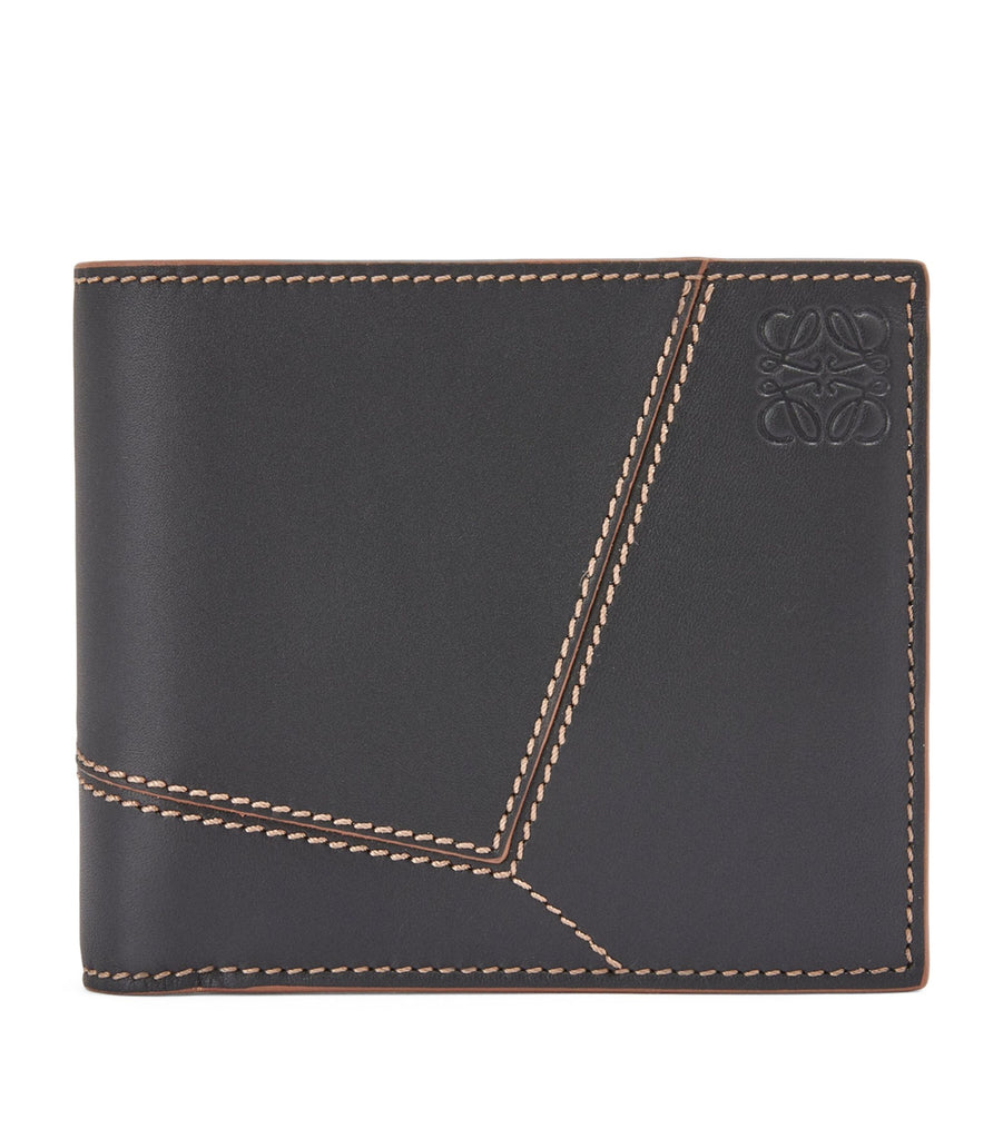 Leather Puzzle Stitch Bifold Wallet