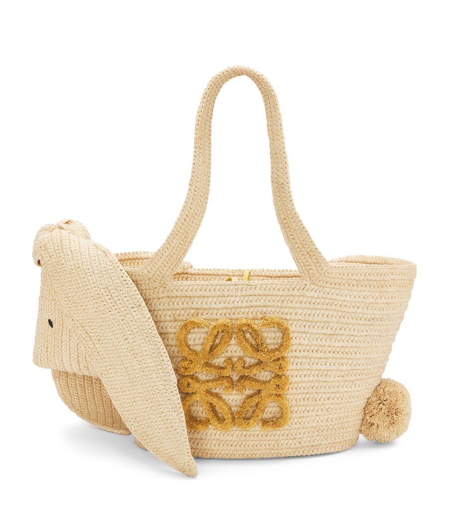 Small Raffia Bunny Basket Bag