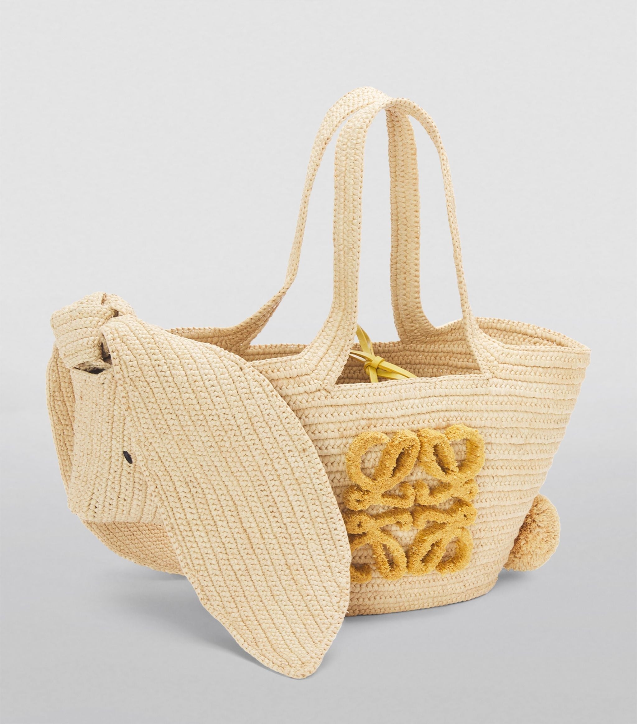 Small Raffia Bunny Basket Bag GOODS Harrods   