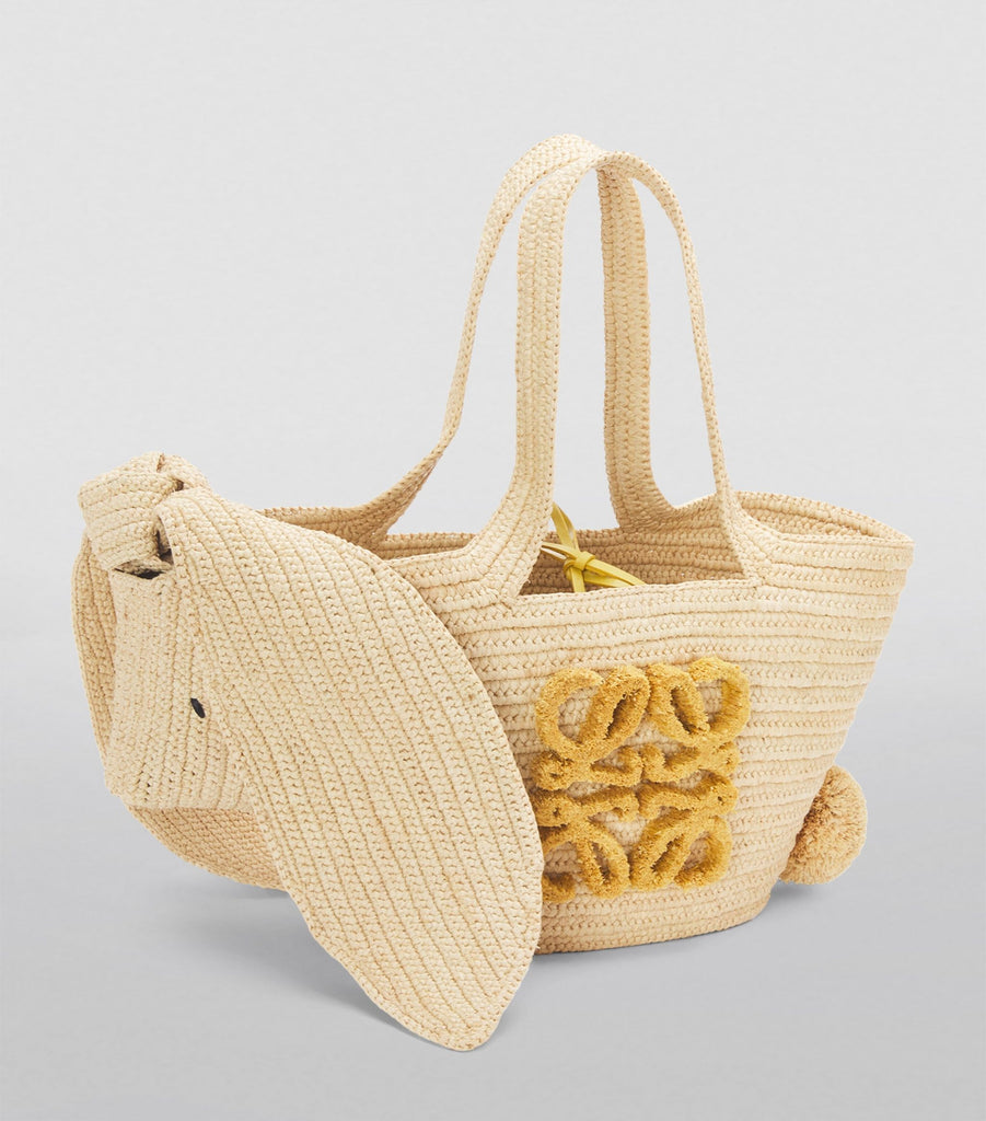 Small Raffia Bunny Basket Bag