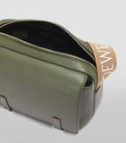 XS Leather Military Messenger Bag GOODS Harrods   