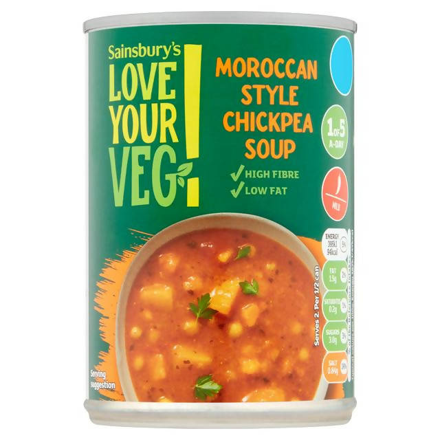 Sainsbury's Love Your Veg! Moroccan Style Chickpea Soup 400g Soups Sainsburys   