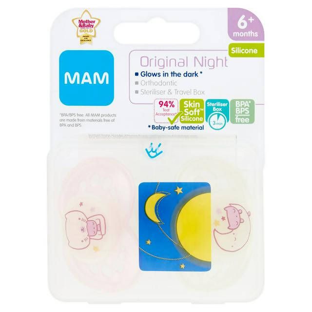 Mam Night Soother, 6+ Months (Colours May Vary) accessories Sainsburys   