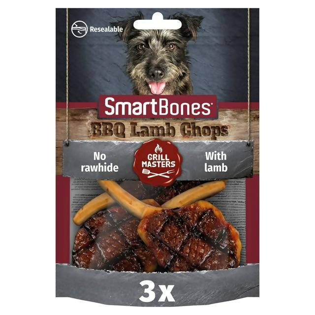 SmartBones BBQ Dog Chews Lamb Chops x3 87g Dog chews Sainsburys   