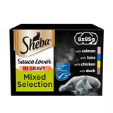 Sheba Sauce Lover Adult Cat Food Trays Mixed Collection in Gravy 8 Pack GOODS Sainsburys   