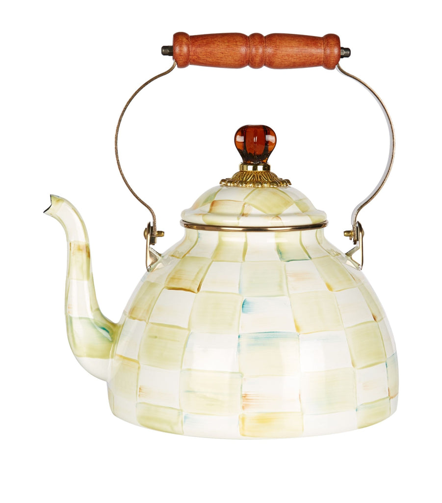 Parchment Check Tea Kettle