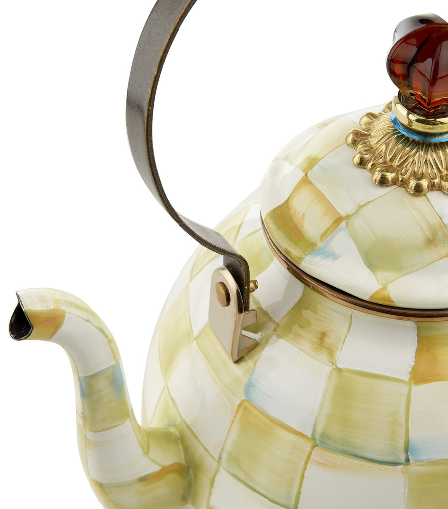 Parchment Check Tea Kettle