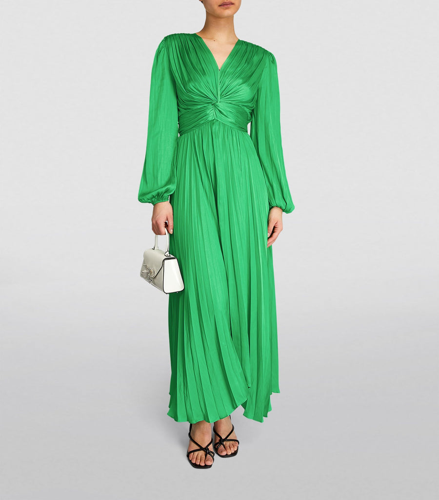 Ruched V-Neck Maxi Dress