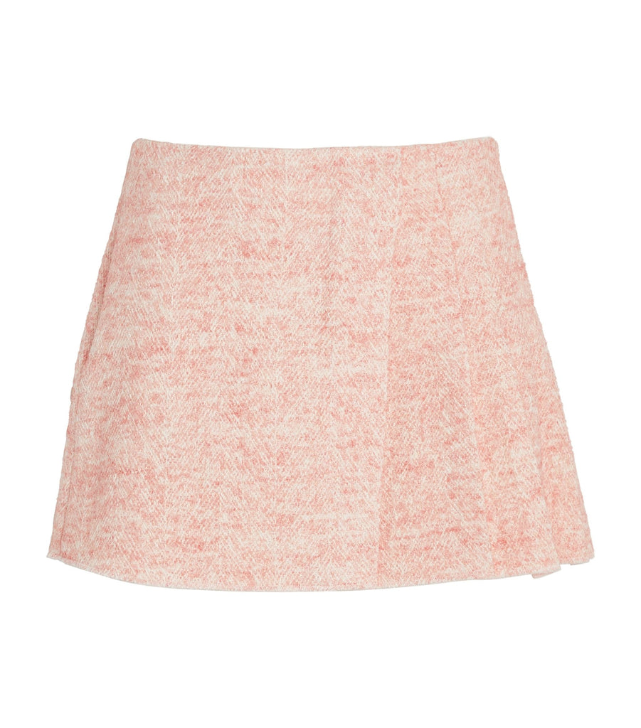 Tweed-Pleated Mini Skirt