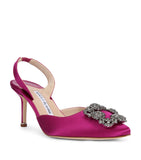 Embellished Satin Hangisi Slingback Heels 70 GOODS Harrods   