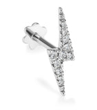 White Gold Diamond Lightning Bolt Threaded Stud Earring (11mm) GOODS Harrods   