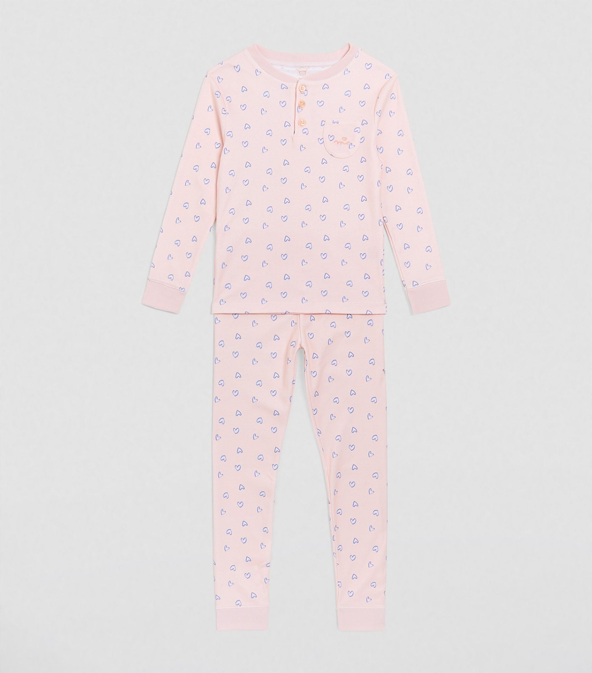 Love Heart Print Pyjama Set (2-10 Years) GOODS Harrods   