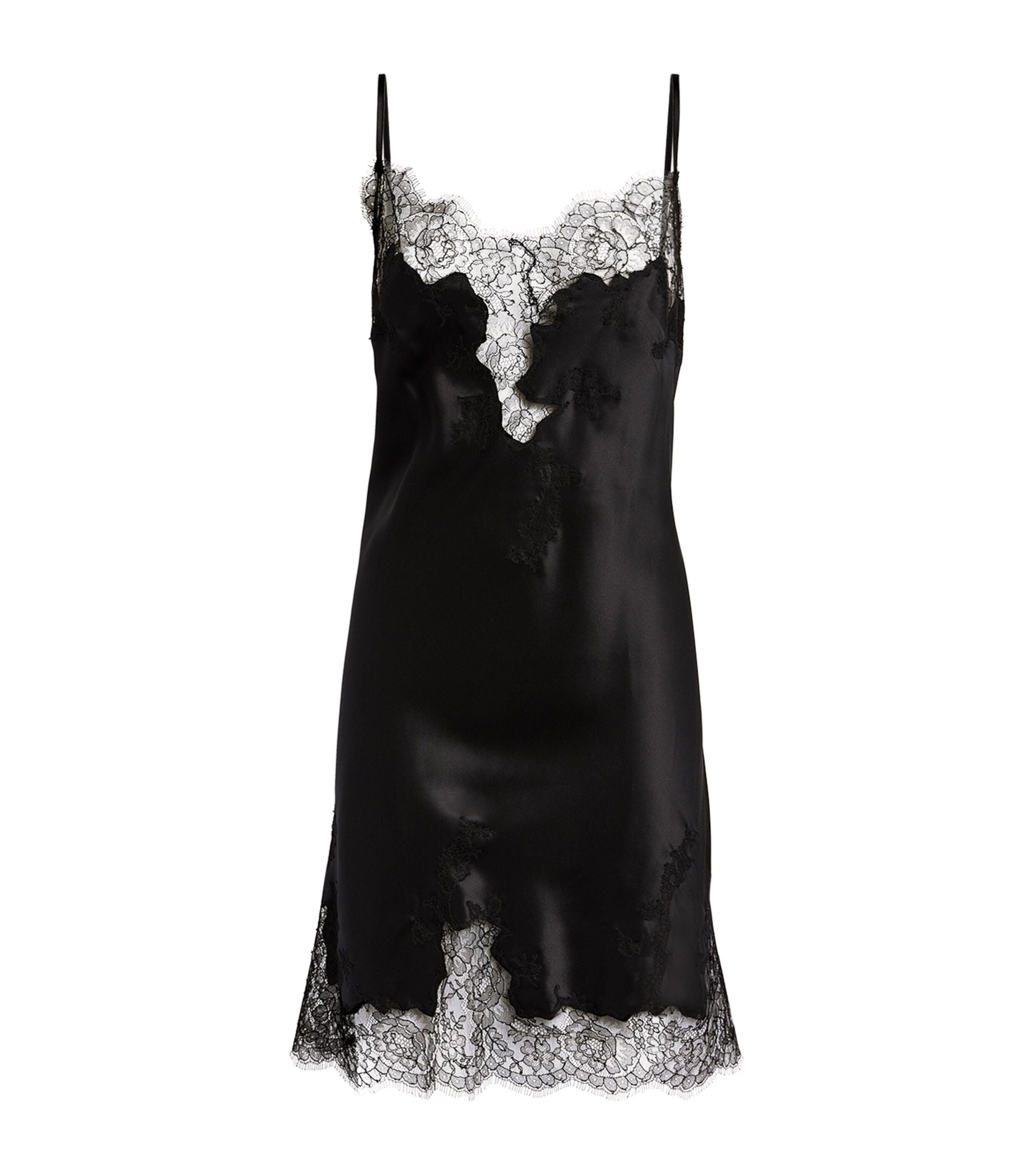 Silk Lace-Trim Chemise GOODS Harrods   