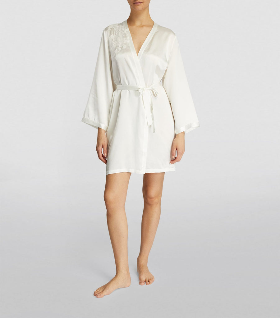 Silk Lace-Trim Robe