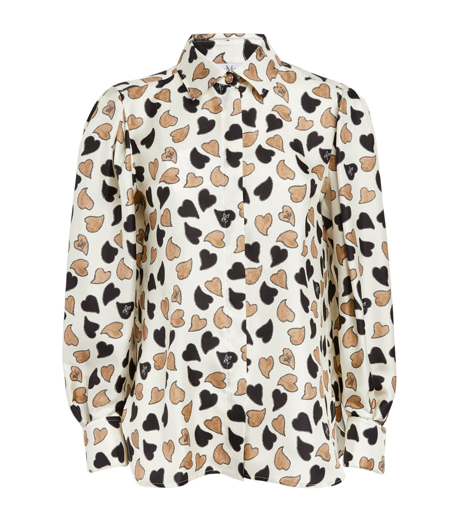 Silk Heart Print Shirt