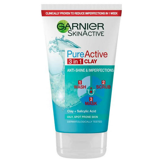 Pure Active 3in1 Clay Mask Scrub Wash Oily Skin 150ml - McGrocer