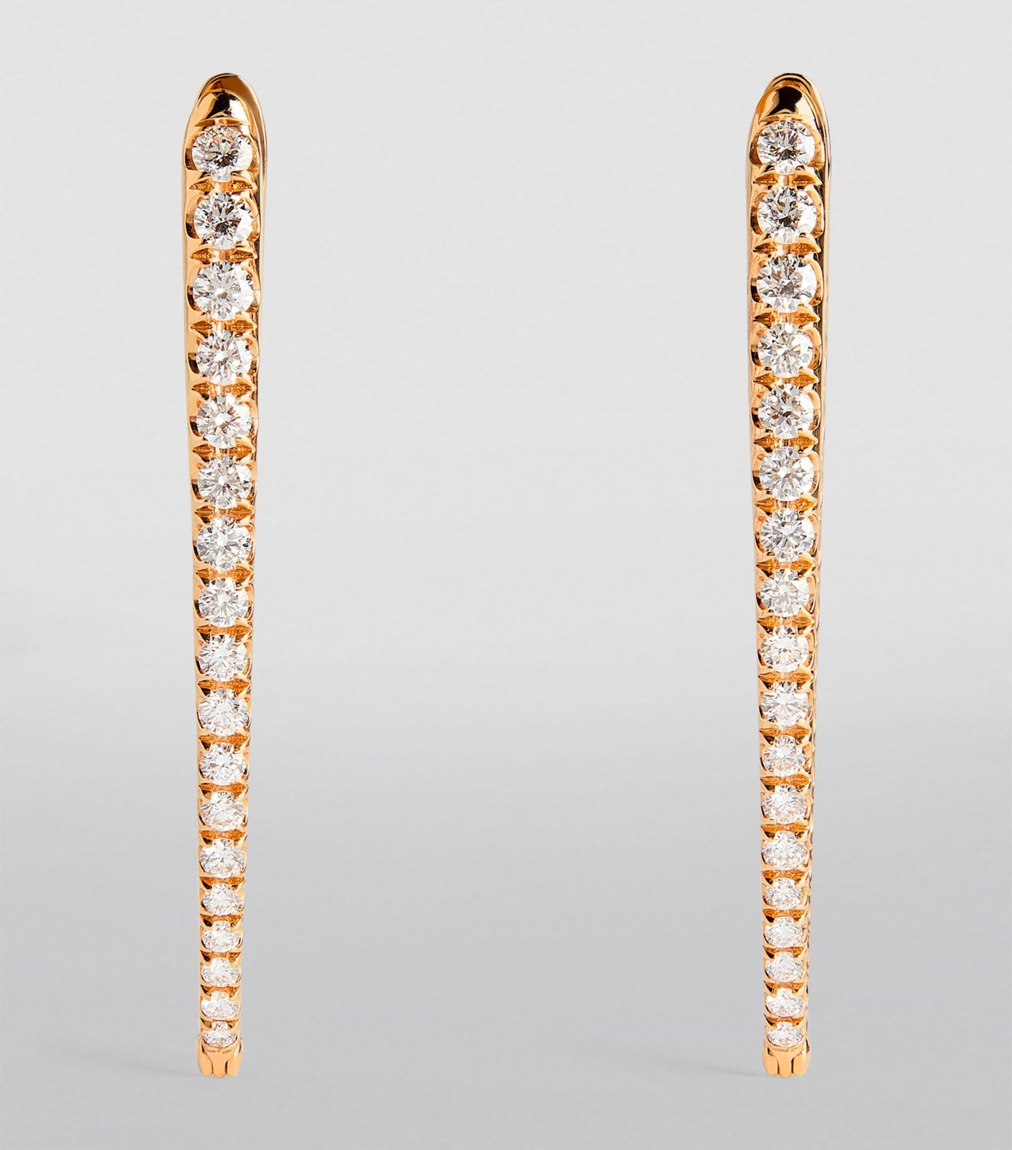 Large Rose Gold, Diamond and Ruby Cristina Earrings GOODS Harrods   