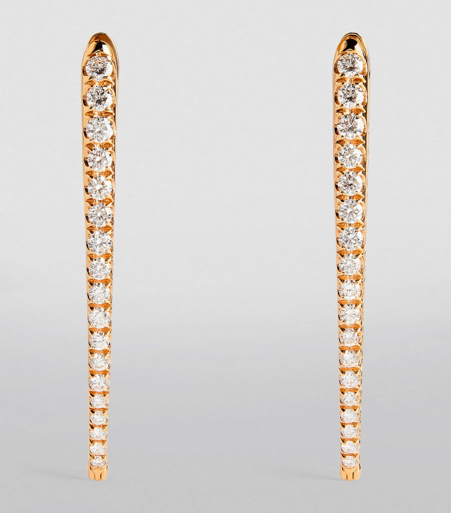 Large Rose Gold, Diamond and Ruby Cristina Earrings