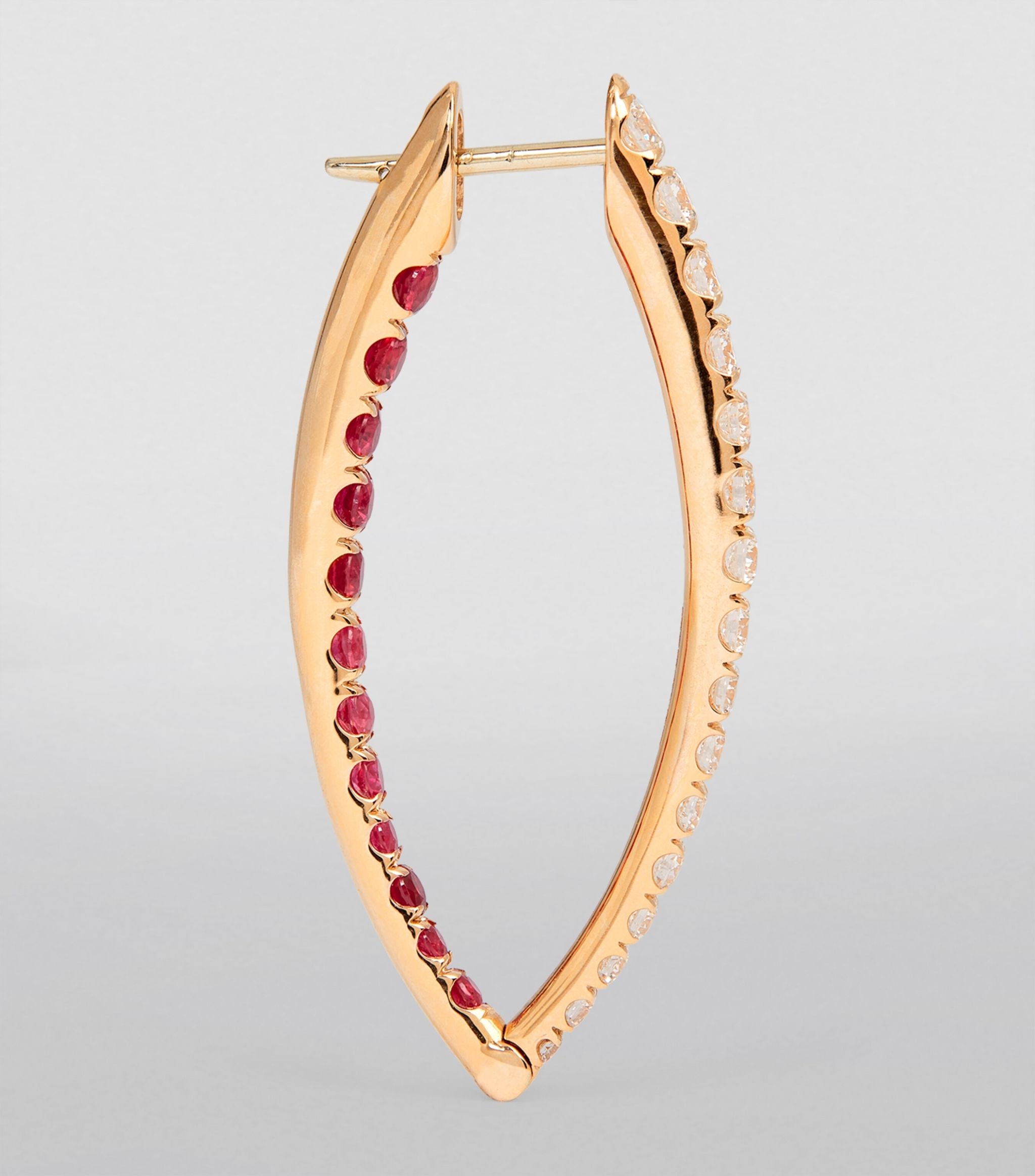 Medium Rose Gold, Diamond and Ruby Cristina Earrings GOODS Harrods   