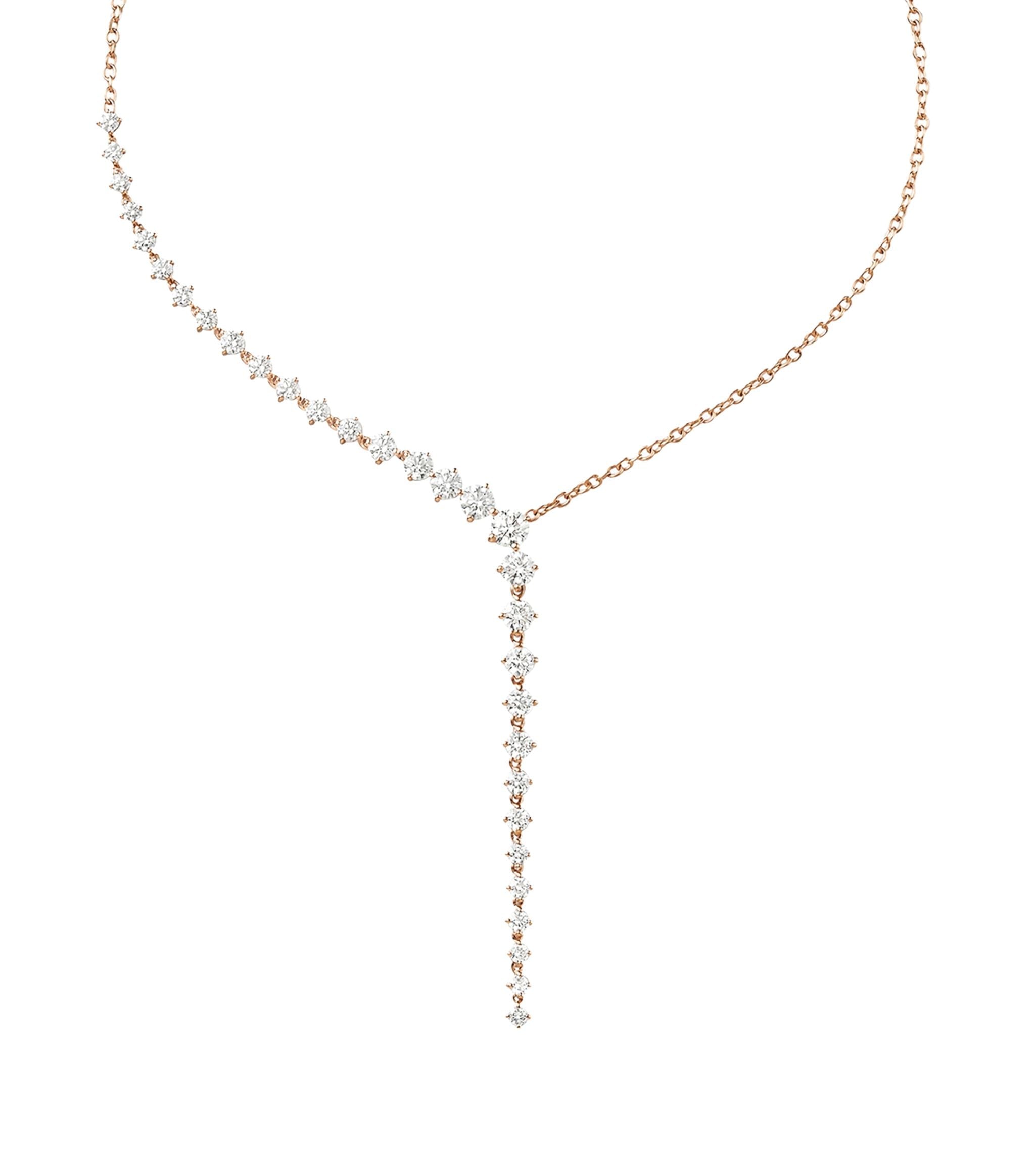 Rose Gold and Diamond Aria Cascade Necklace GOODS Harrods   