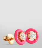 Rose Gold, Diamond and Enamel Sylvie Stud Earrings Miscellaneous Harrods   