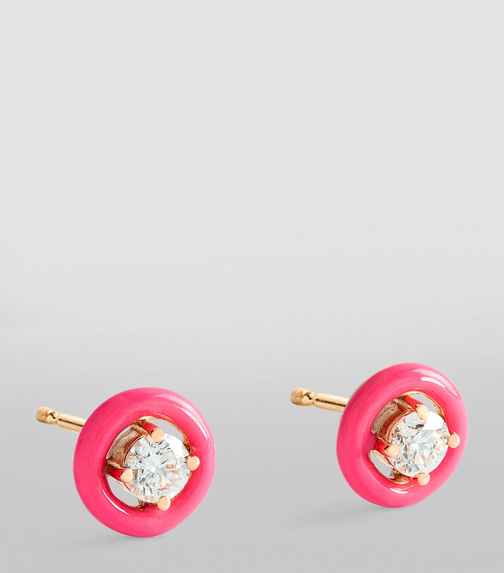 Rose Gold, Diamond and Enamel Sylvie Stud Earrings Miscellaneous Harrods   