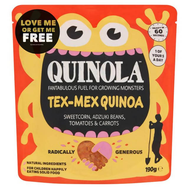 Quinola Organic Kids Tex Mex Quinoa Sweetcorn Adzuki Beans Tomatoes & Carrots 190g 12Month+ baby meals Sainsburys   