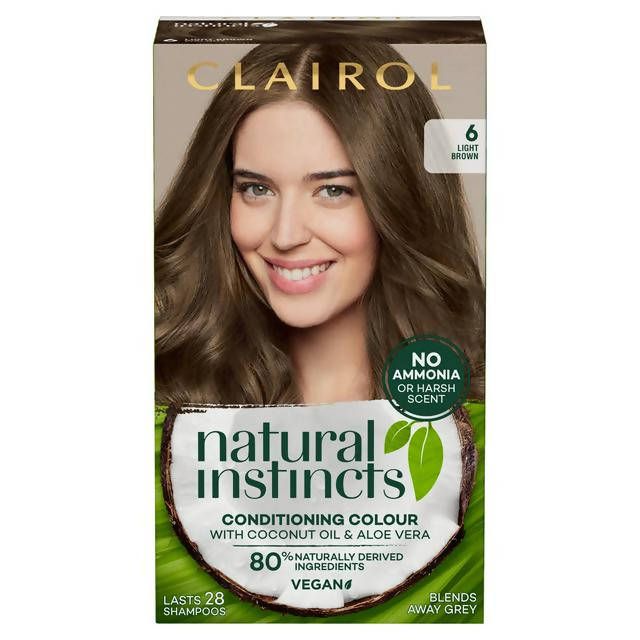 Clairol Natural Instincts Semi-Permanent Hair Dye Light Brown 6 Brunette Sainsburys   