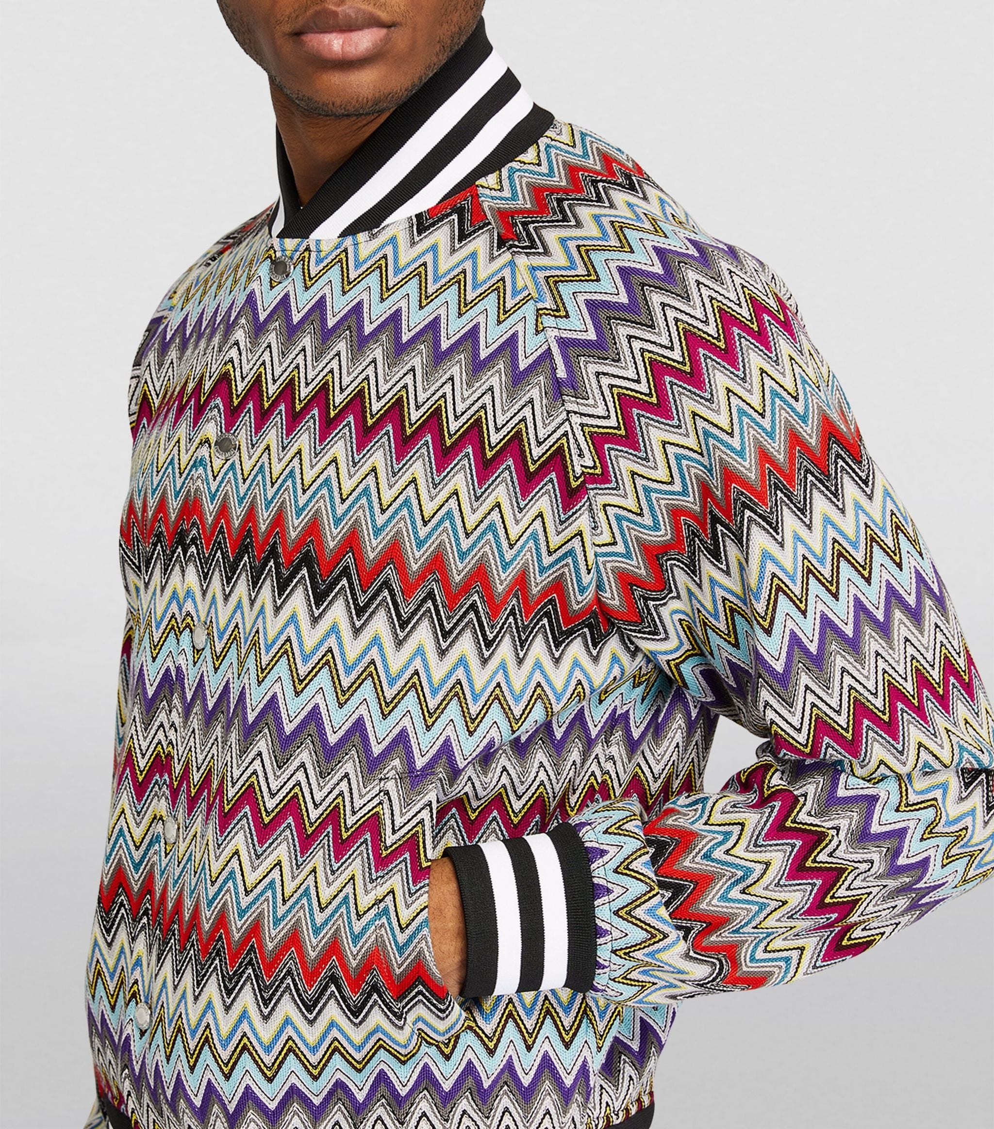 Cotton Zigzag Bomber Jacket Miscellaneous Harrods   