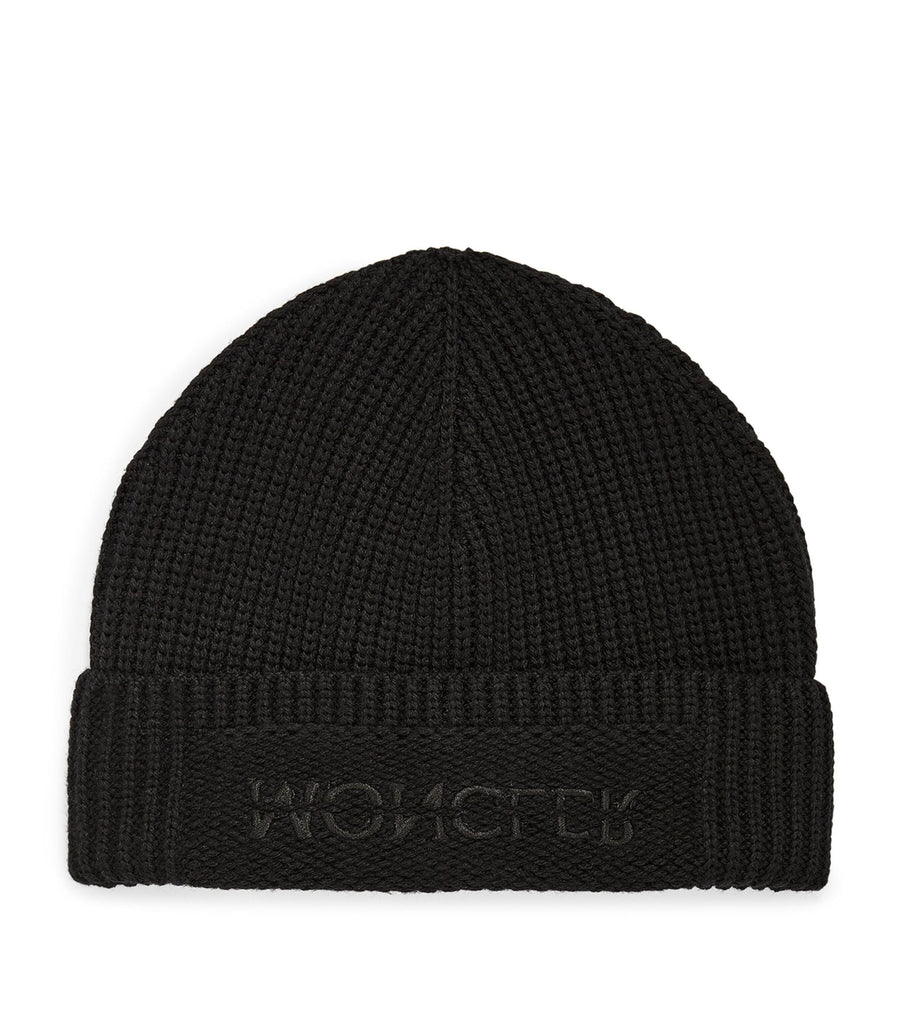 Wool Ribbed Logo Beanie