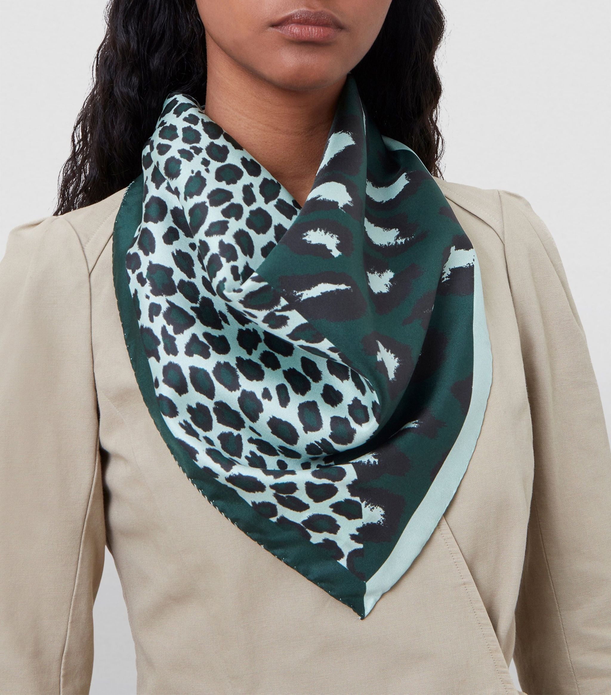 Silk Leopard Print Square Scarf GOODS Harrods   