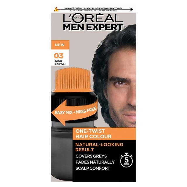 L'Oreal Paris Men Expert One Twist Hair Colour Shade 3 Dark Brown hair Sainsburys   