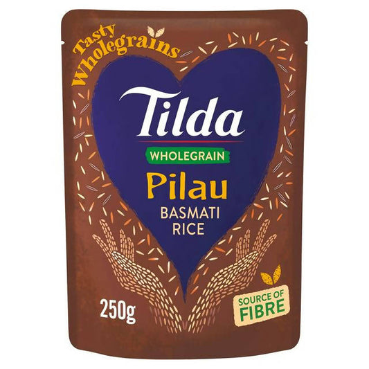 Tilda Microwave Steamed Basmati Wholegrain Pilau Rice 250g Microwave rice Sainsburys   