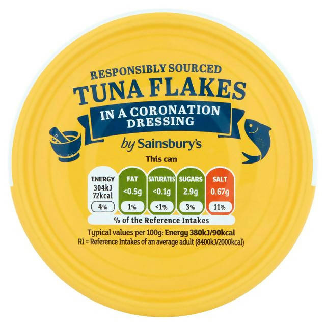 Sainsbury's Tuna Flakes in a Coronation Dressing 80g Fish Sainsburys   